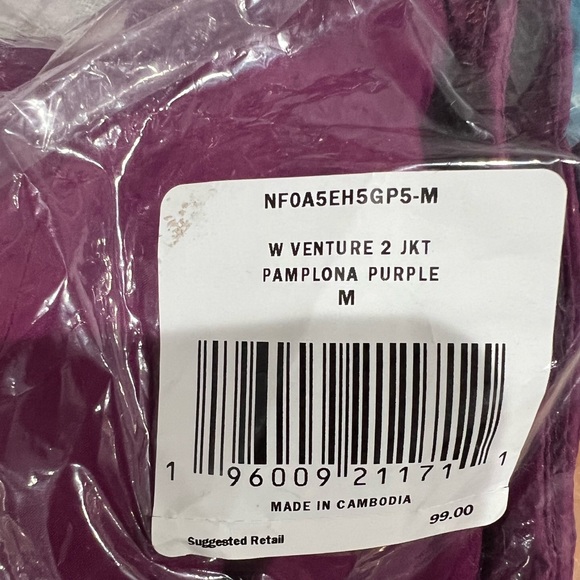 The North Face Women's Venture 2 Waterproof Hooded Rain Jacket / Purple NWT - Picture 3 of 3